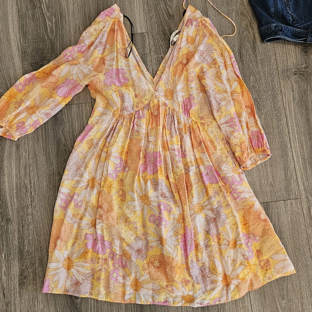 Floral Yellow and Pink Women's Top